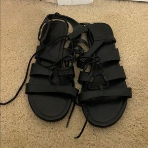 Black summer sandals